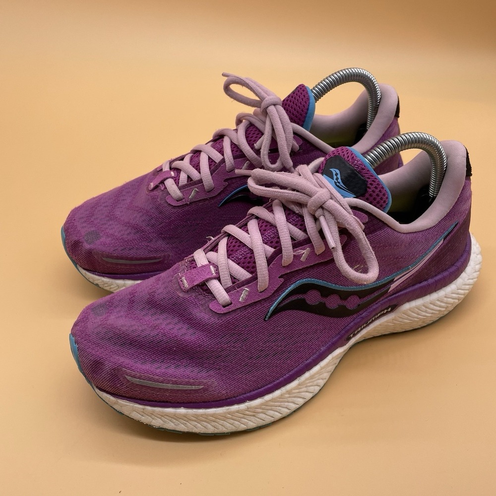 Saucony Triumph 19 Running Shoes‎ Womens 8.5 Purple S10678-30 Lace Up Low Top